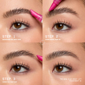 NYX PROFESSIONAL MAKEUP before and after comparison highlighting laminated effect