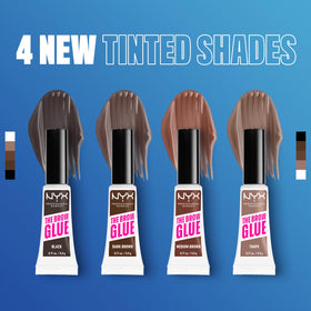 NYX PROFESSIONAL MAKEUP laminated brow demo illustrating long-lasting hold