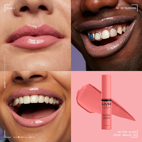NYX PROFESSIONAL MAKEUP Crème Brûlée shade on lips offering warm nude everyday polish