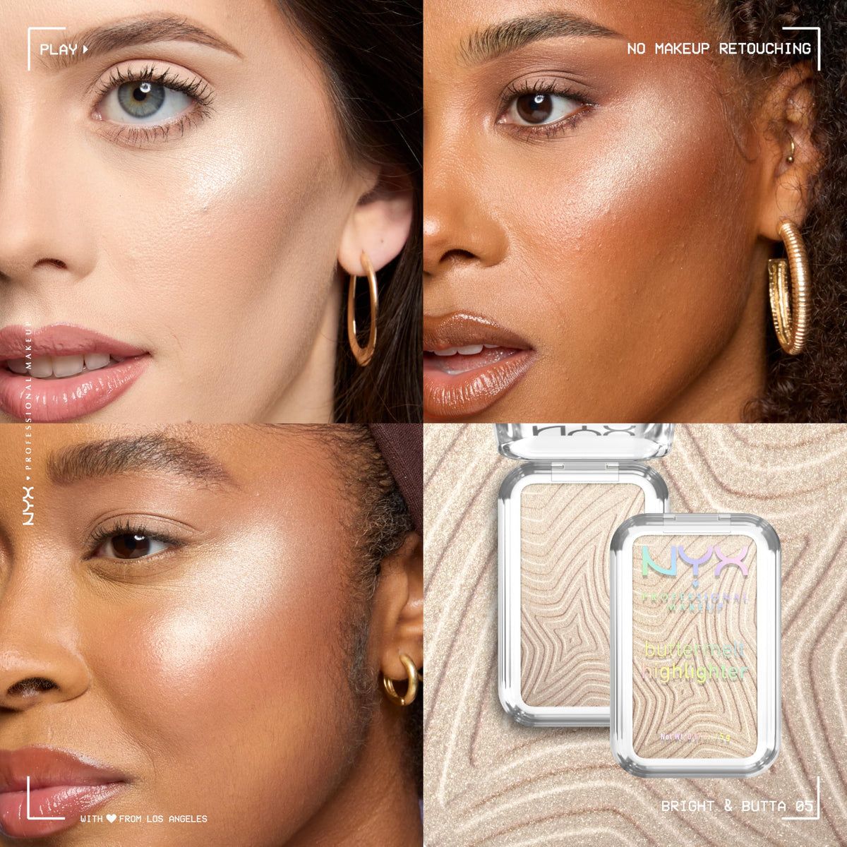NYX PROFESSIONAL MAKEUP applied to cheekbone demonstrating luminous uplift and dimension