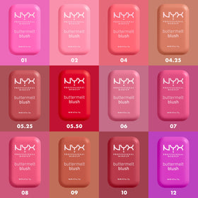 NYX Buttermelt Blush styled with Buttermelt Bronzer and Highlighter for coordinated looks