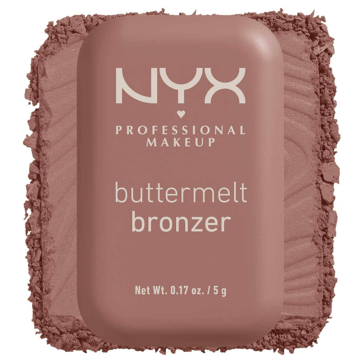 NYX PROFESSIONAL MAKEUP front pan view of Buttermelt Bronzer showing compact surface and shade