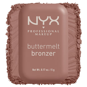 NYX PROFESSIONAL MAKEUP front pan view of Buttermelt Bronzer showing compact surface and shade