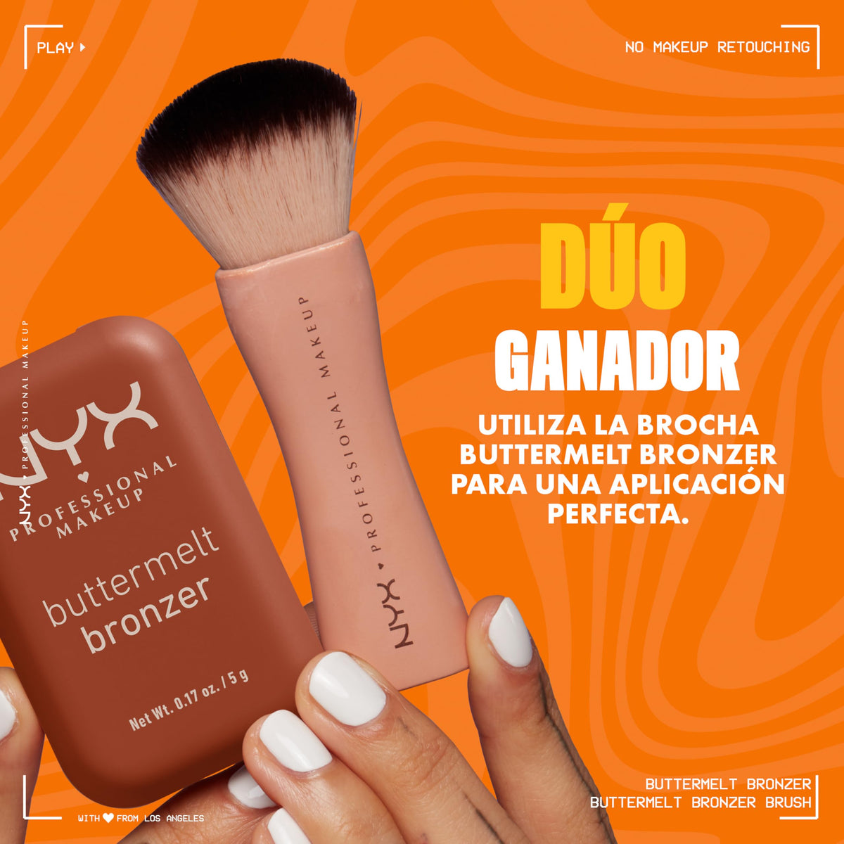 NYX Professional Makeup model wearing bronzer for warm sun-kissed finish