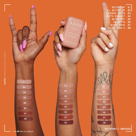 NYX PROFESSIONAL MAKEUP model with bronzed look shows natural sun-kissed warmth benefit