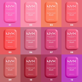 NYX PROFESSIONAL MAKEUP brush applying blush on cheek showing natural blended finish