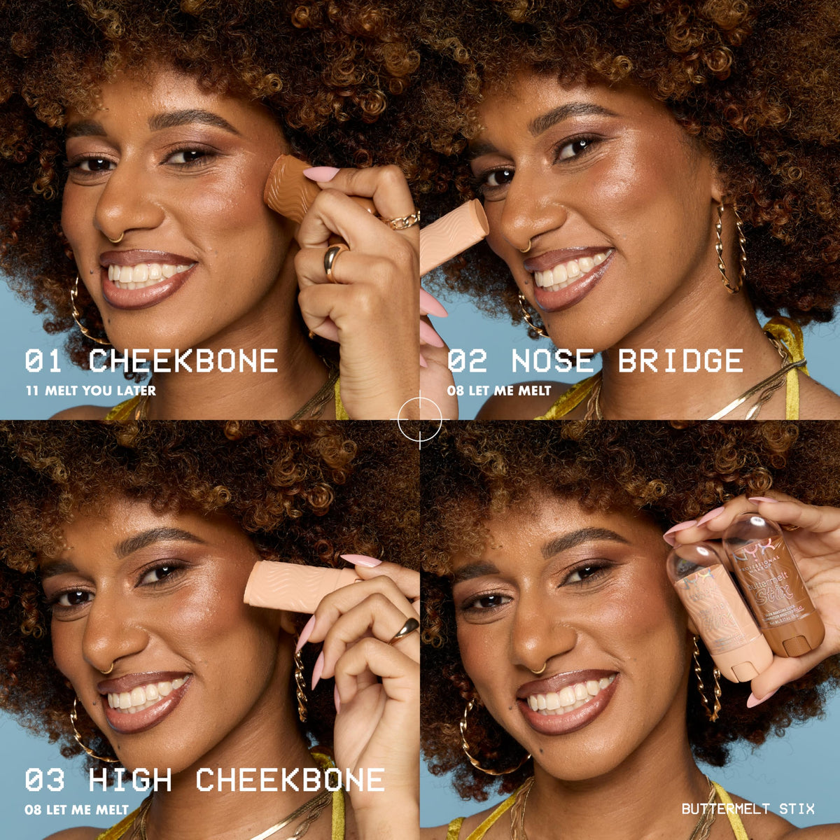 NYX PROFESSIONAL MAKEUP highlighted collarbones with a natural luminous effect