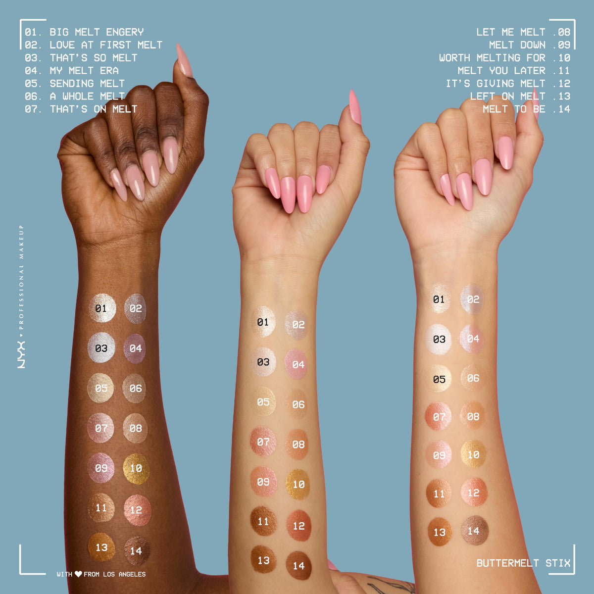 NYX PROFESSIONAL MAKEUP eyelid sheen created by the Glaze Stix for soft highlight