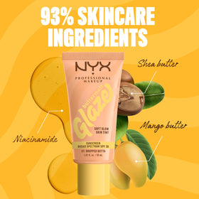 NYX PROFESSIONAL MAKEUP application with sponge demonstrating smooth blending and natural coverage