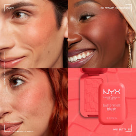 NYX PROFESSIONAL MAKEUP product label and compact details showing shade name and finish