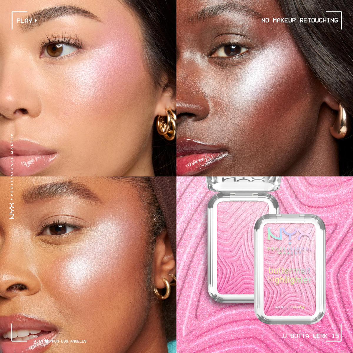 NYX PROFESSIONAL MAKEUP compact held in hand to show size and portability benefit