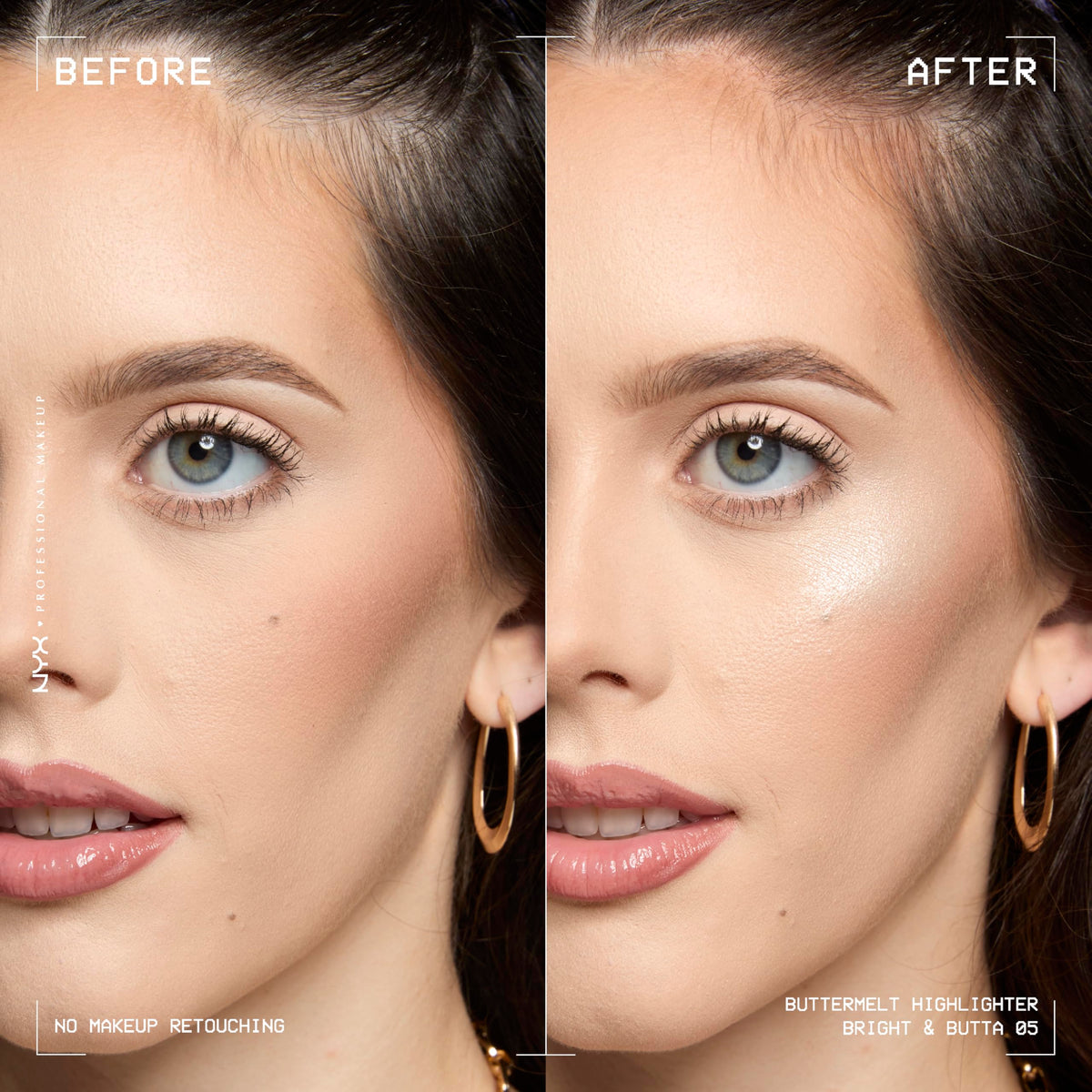 NYX PROFESSIONAL MAKEUP close-up of powder pan, reveals silky buttery texture