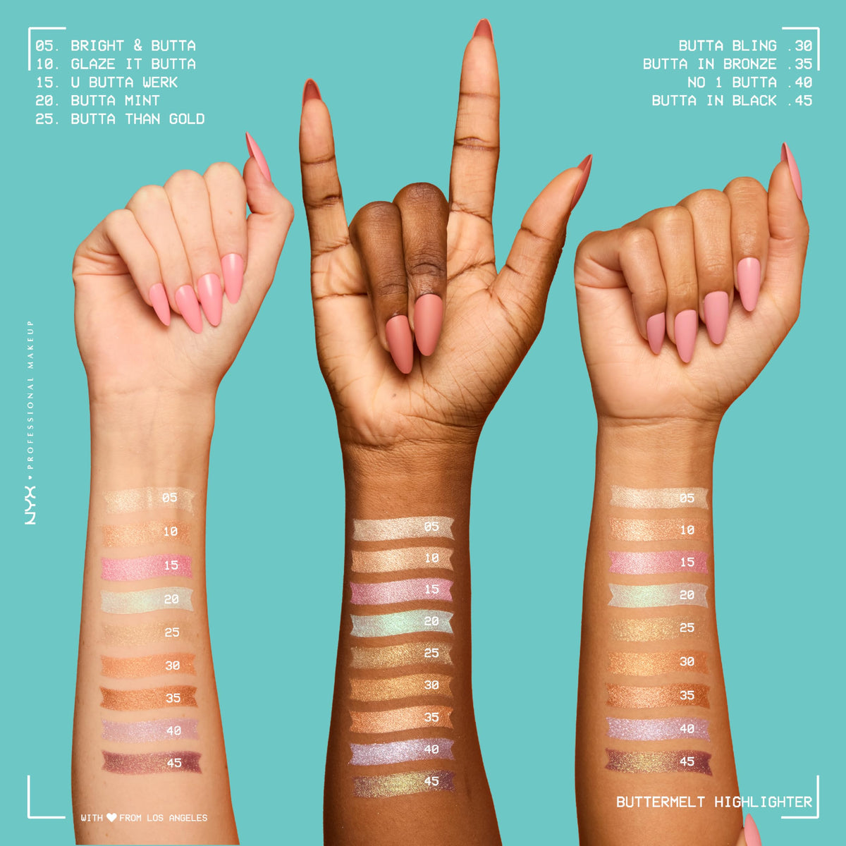 NYX PROFESSIONAL MAKEUP texture stroke showing creamy glide and buildable coverage