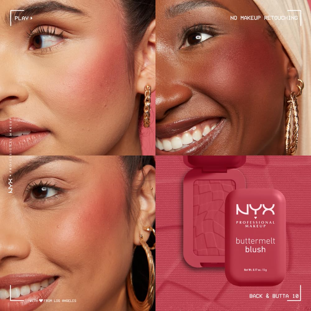 NYX PROFESSIONAL MAKEUP paired with bronzer showing warm bronzed finish benefit