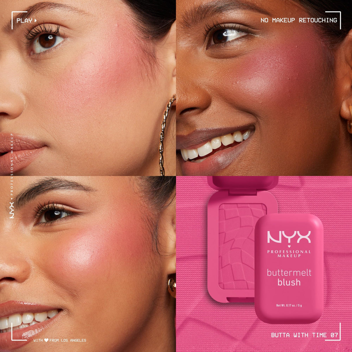 NYX Buttermelt layered with bronzer demonstrating warm sun-kissed effect