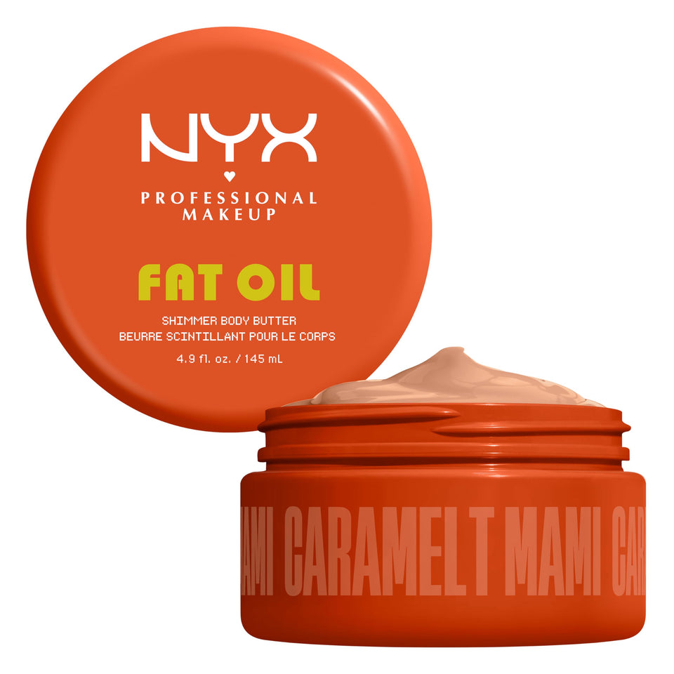 NYX PROFESSIONAL MAKEUP jar front view showing Caramelt Mami packaging and warm glow benefit