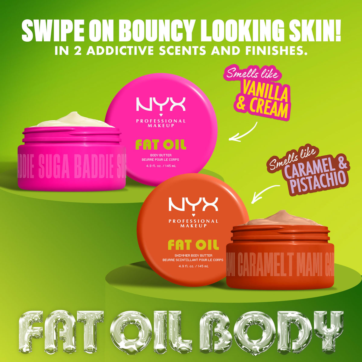 NYX PROFESSIONAL MAKEUP label close-up highlighting avocado oil and shea butter benefits