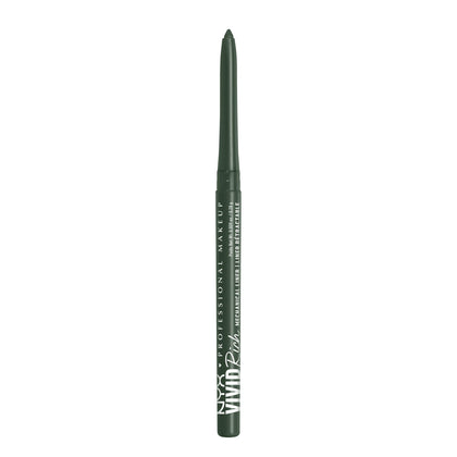 NYX PROFESSIONAL MAKEUP front view of Emerald Empire pencil showing color and retractable design benefit
