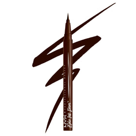 NYX PROFESSIONAL MAKEUP front view of Milk Chocolate eyeliner showing product and cap
