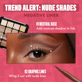 NYX PROFESSIONAL MAKEUP liner paired with eyeshadow palette for coordinated looks