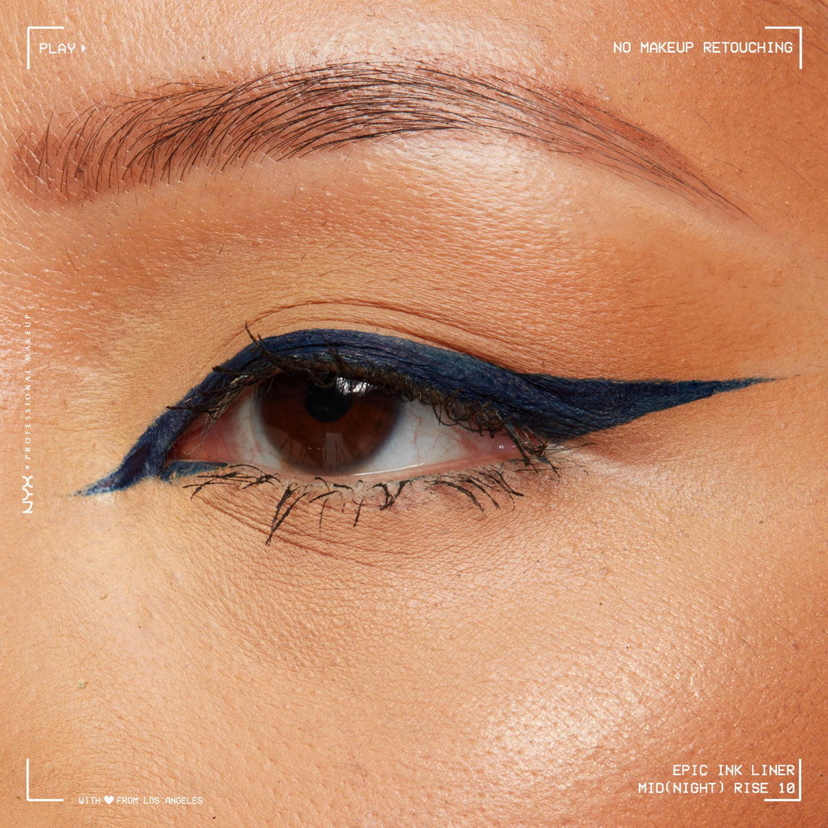 NYX PROFESSIONAL MAKEUP winged eyeliner on eye showcasing long-lasting definition