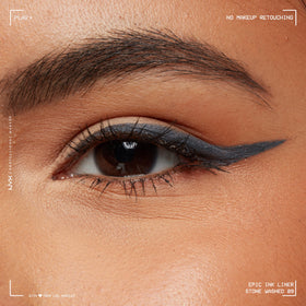 NYX PROFESSIONAL MAKEUP Stone Washed applied to eye demonstrating smooth one-stroke line