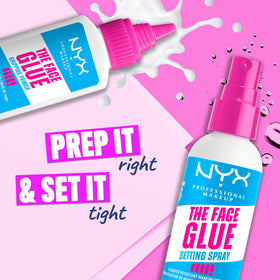 NYX Face Glue held in hand to show size and travel-friendly portability