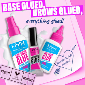 NYX Face Glue waterproof test swatch showing transfer resistance and durability