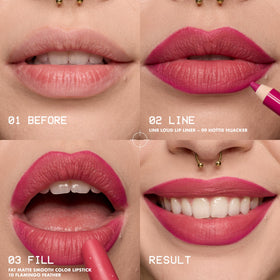 NYX PROFESSIONAL MAKEUP paired with Duck Plump Liner Stain, shows precise edge control