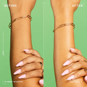 NYX PROFESSIONAL MAKEUP hands applying lotion showing fast moisturizing benefit