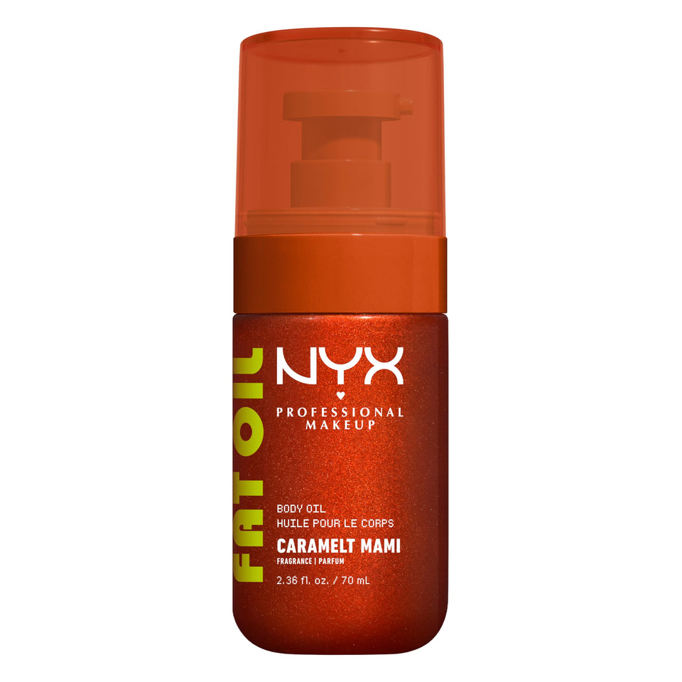 NYX PROFESSIONAL MAKEUP front bottle view showcasing caramel-scented glow