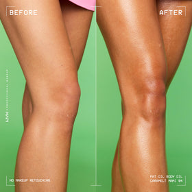 NYX PROFESSIONAL MAKEUP shown on legs for bronzed, camera-ready glow