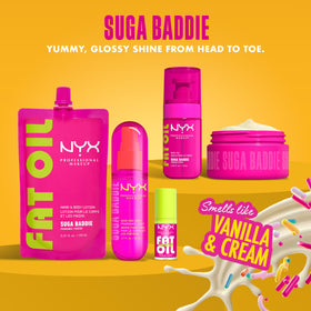 NYX Fat Oil tucked inside a purse for on-the-go touch-ups and portability
