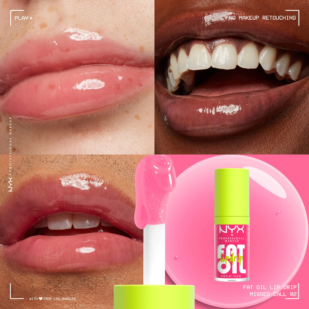 NYX PROFESSIONAL MAKEUP doe-foot applicator loaded with gloss for precise smooth application