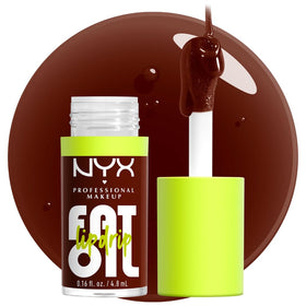 NYX PROFESSIONAL MAKEUP front packaging showing rich chocolate shade and glossy finish benefit