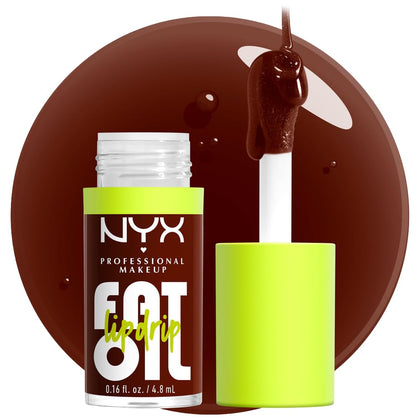 NYX PROFESSIONAL MAKEUP front packaging showing rich chocolate shade and glossy finish benefit