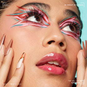 NYX PROFESSIONAL MAKEUP Fat Oil Lip Drip inside a makeup bag lifestyle shot showing everyday versatility benefit