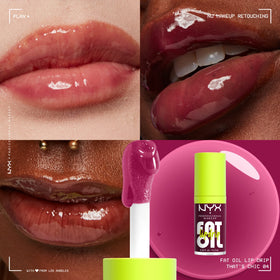 NYX PROFESSIONAL MAKEUP wand applying lip oil demonstrating smooth, precise application