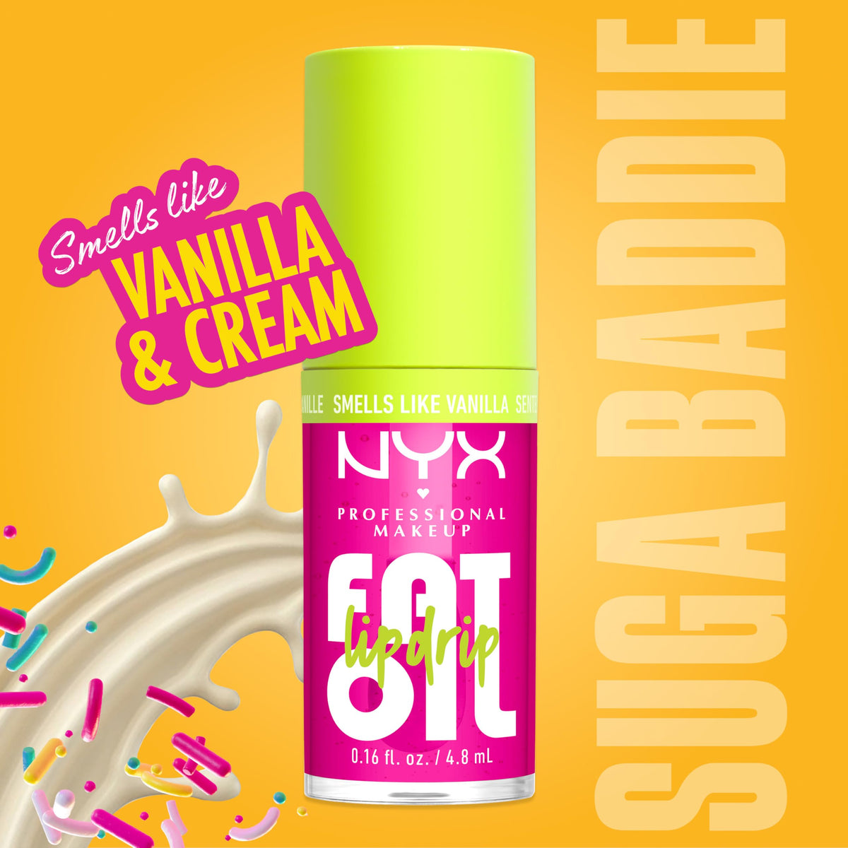 NYX Fat Oil on model lips showing sheer pink shine and natural enhancement