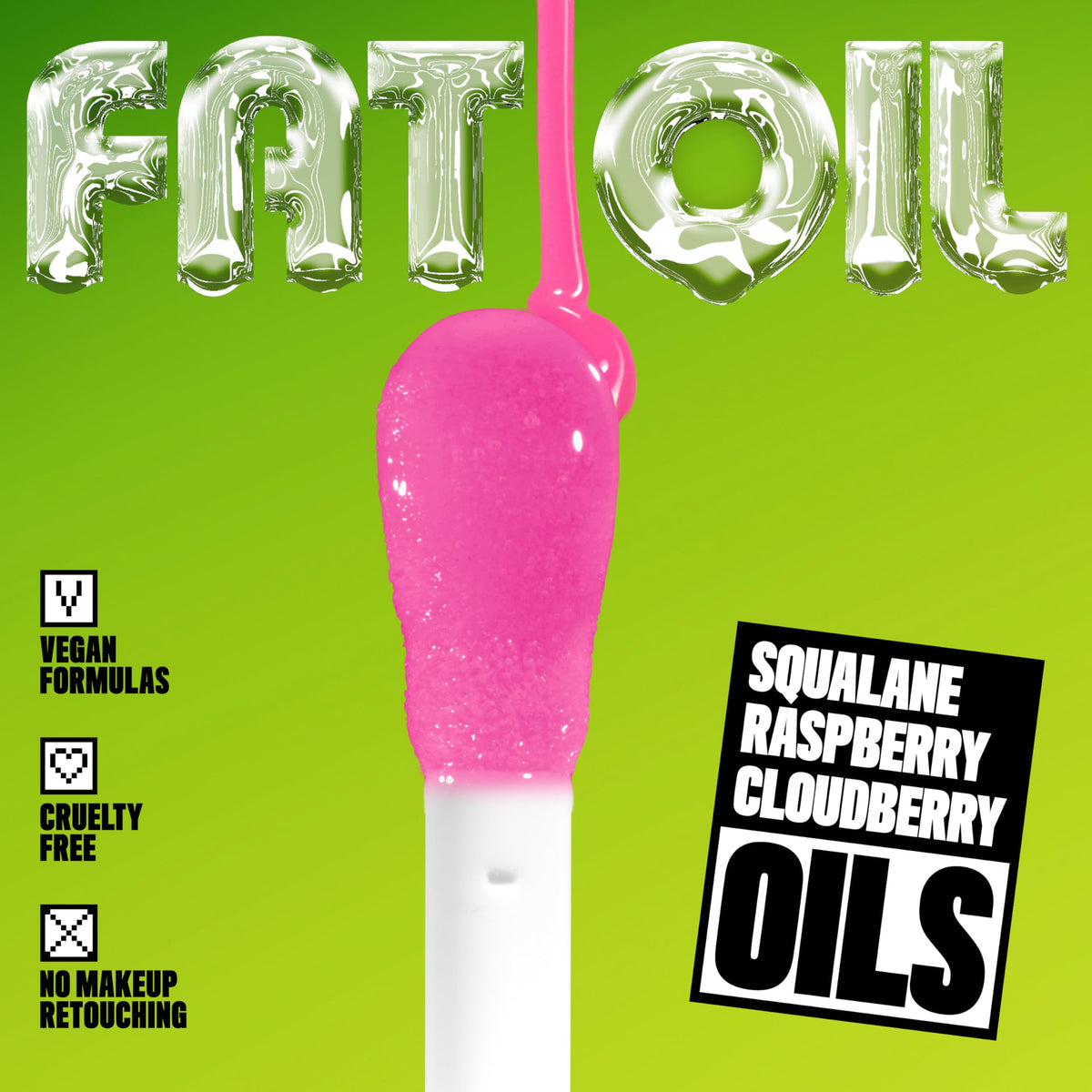 NYX Fat Oil tube in hand illustrating compact size and travel-ready convenience
