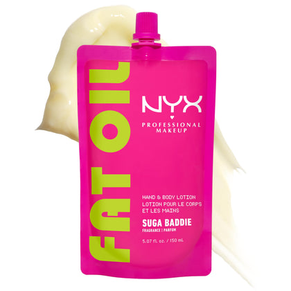 NYX PROFESSIONAL MAKEUP pouch front showing Suga Baddie scent and portable benefit