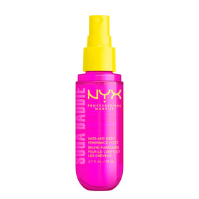 NYX PROFESSIONAL MAKEUP bottle paired with Fat Oil Body Oil to show layering benefits