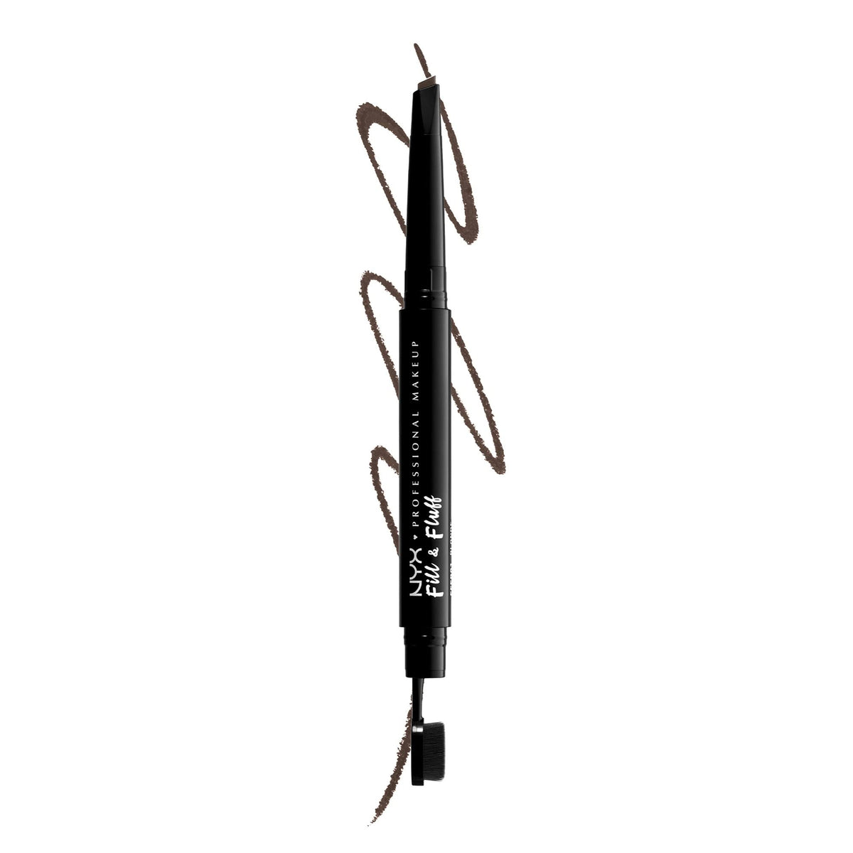 NYX PROFESSIONAL MAKEUP front packaging showing Brunette shade and dual‑ended design for convenience