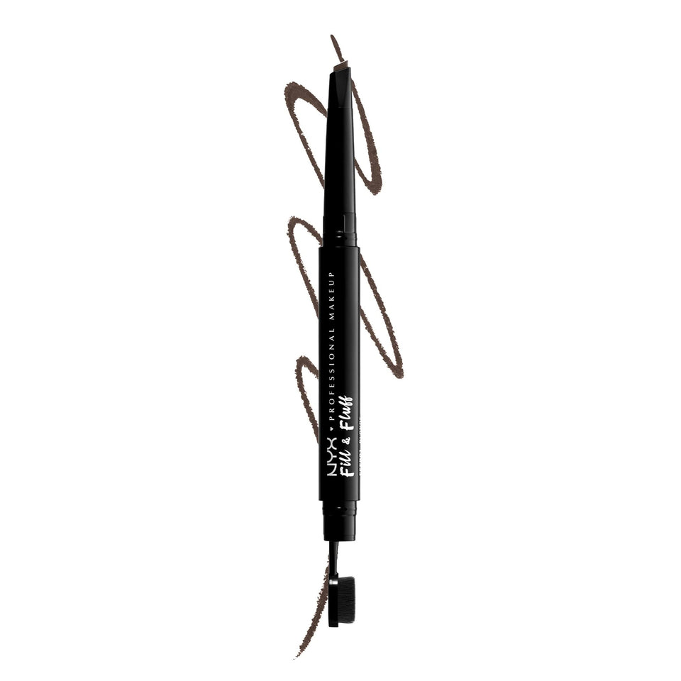NYX PROFESSIONAL MAKEUP front packaging showing Brunette shade and dual‑ended design for convenience