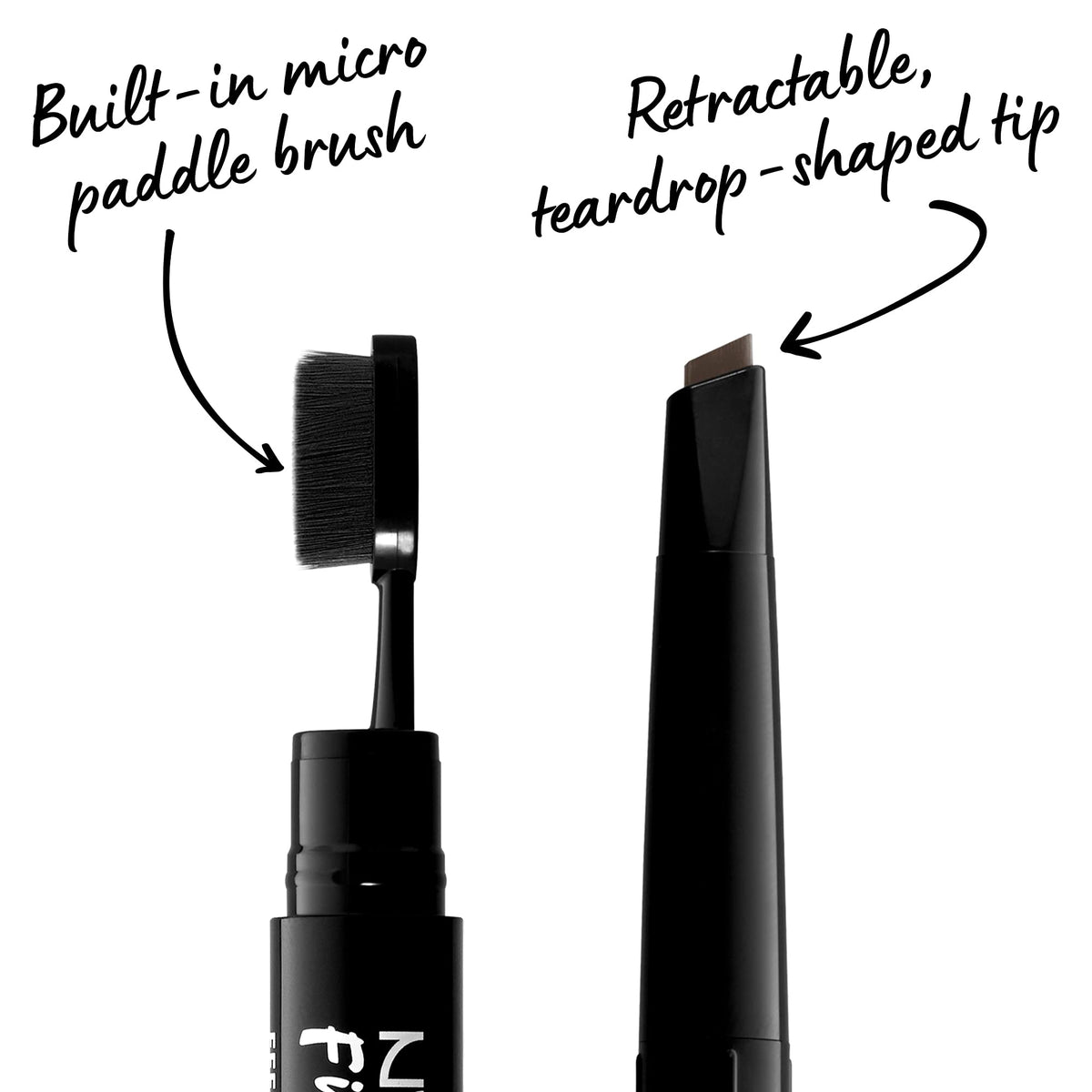 NYX PROFESSIONAL MAKEUP micro paddle brush detail for blending and taming brows into place