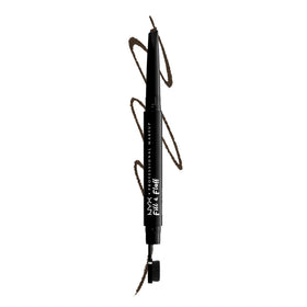 NYX PROFESSIONAL MAKEUP front view of Fill & Fluff Espresso showing dual-ended design and packaging benefit