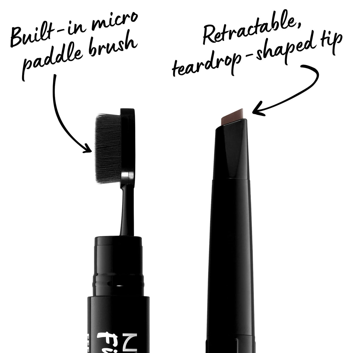 NYX PROFESSIONAL MAKEUP micro paddle brush detail to blend product for natural brows