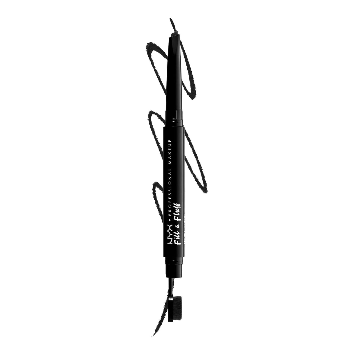NYX PROFESSIONAL MAKEUP front packaging showing dual-ended pencil and branding benefits portability