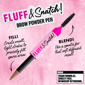 NYX PROFESSIONAL MAKEUP pen being applied to brows delivering feathered strokes and seamless coverage