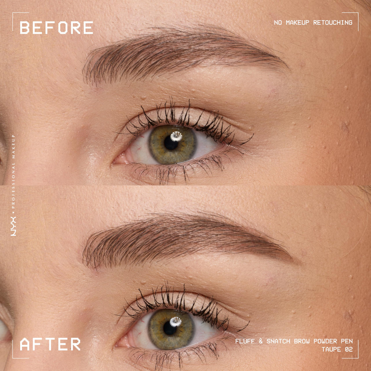 NYX PROFESSIONAL MAKEUP spoolie blending demo showing how to soften edges and diffuse color